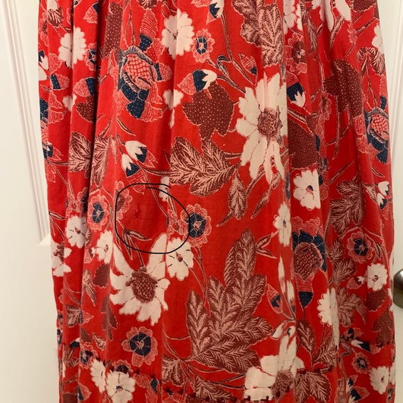 Ulla Johnson Lottie Floral Midi Dress Scarlet Red - Picture 10 of 12